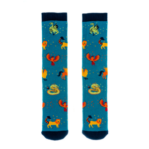 Skarpety do kaloszy dla starszaków, magiczne stworzenia, rozmiar uniwersalny (6-8 r.ż.), Squelch